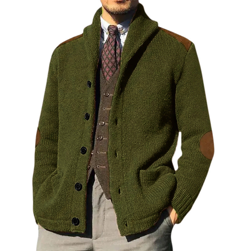 Herren Strickjacke mit klassischem Schalkragen und eleganten details ModeGeist
