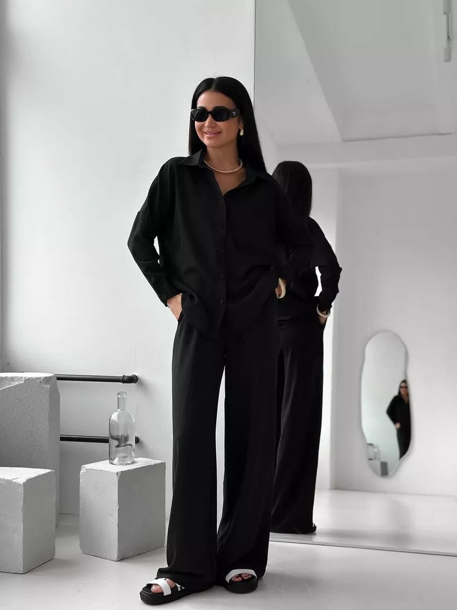Damen lässige Bluse im Oversized-Stil mit Taschen ModeGeist