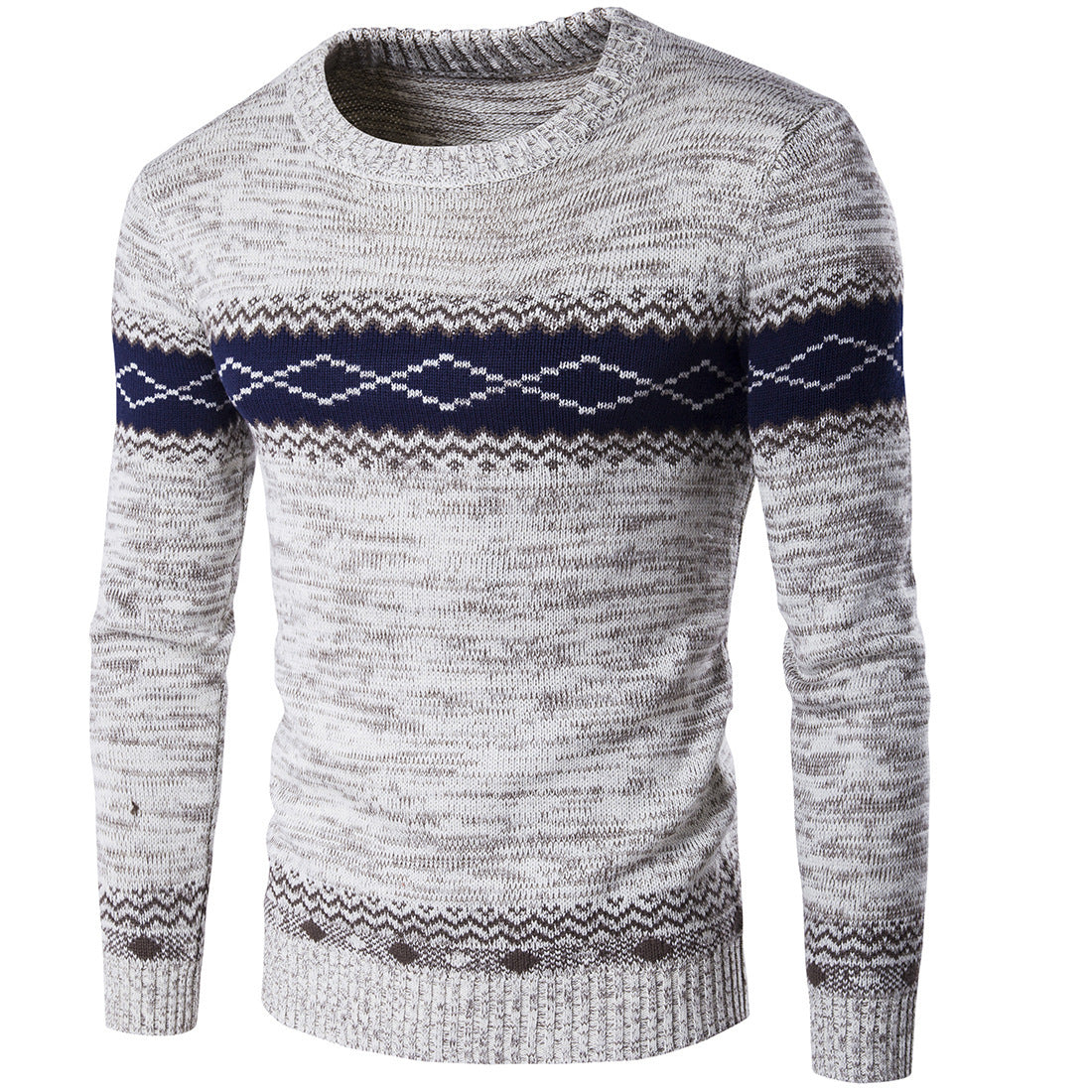 Herren modischer Strickpullover mit grafischem Muster ModeGeist
