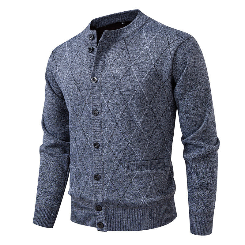 Herren Strickjacke mit modernem Rautenmuster ModeGeist