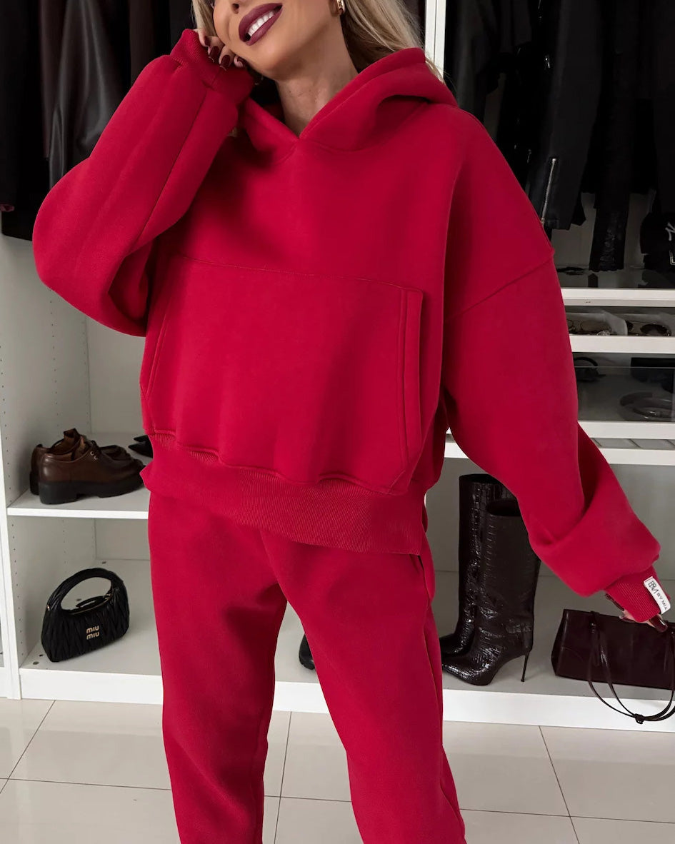 ModeGeist | Run Kapuzenpullover und Cropped Hose Zwei Teile Satz