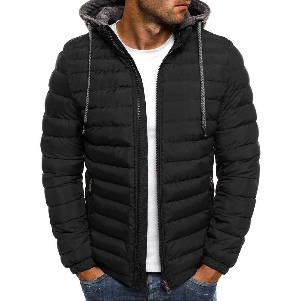 Herren Leichte Steppjacke mit abnehmbarer Kapuze ModeGeist
