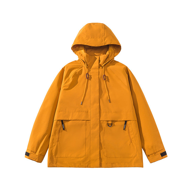 Damen technische Outdoor-Jacke mit verstellbarer Kapuze und großen Taschen ModeGeist