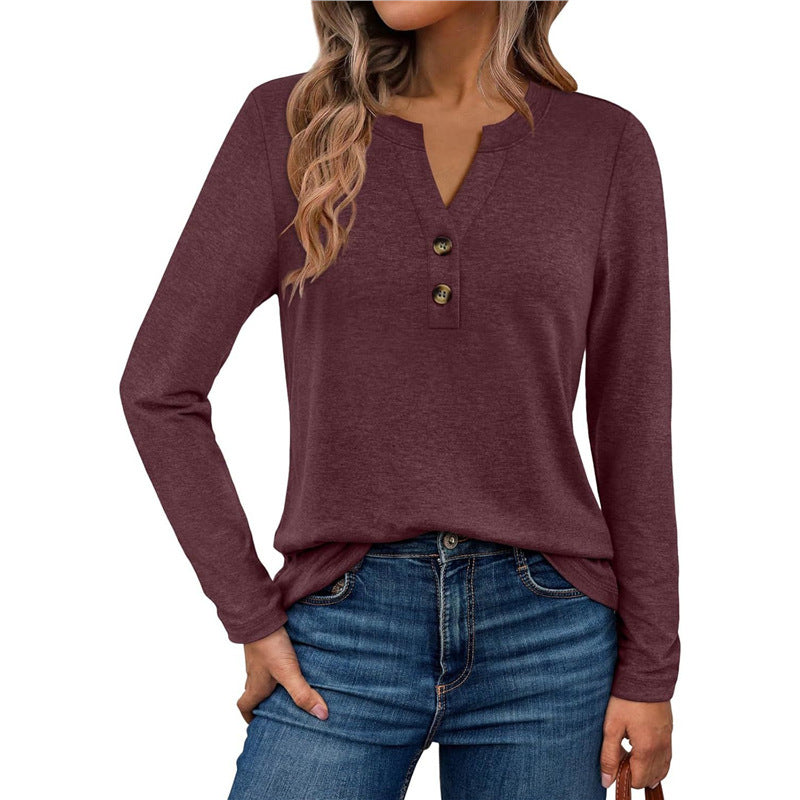 Damen Langarmshirt mit Knopfdetails ModeGeist