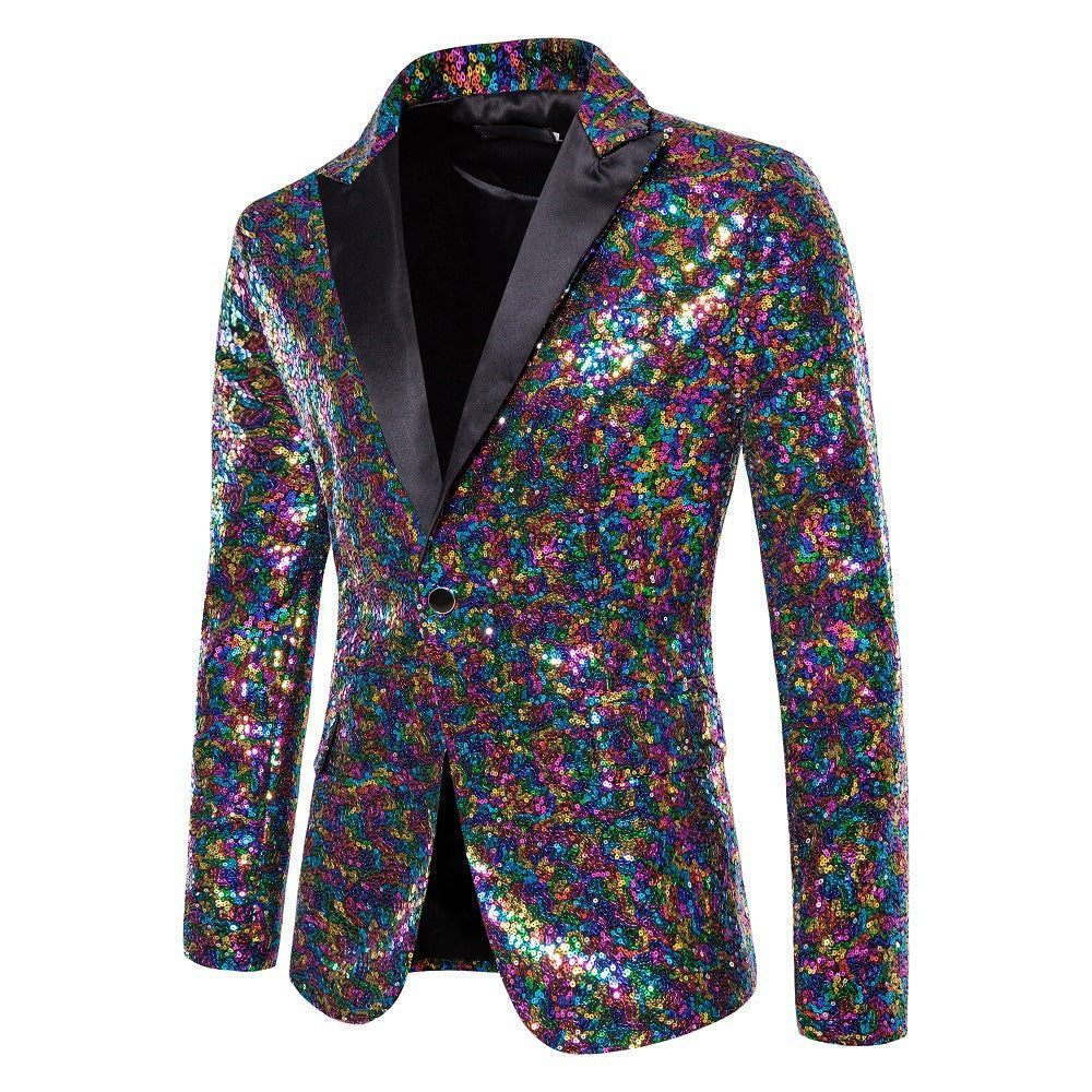 Herren schimmernder Pailletten Blazer ModeGeist