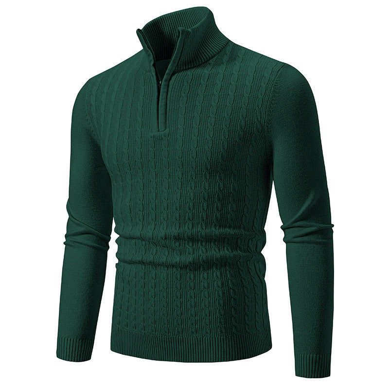 Herren modischer Rollkragenpullover mit Reißverschluss ModeGeist