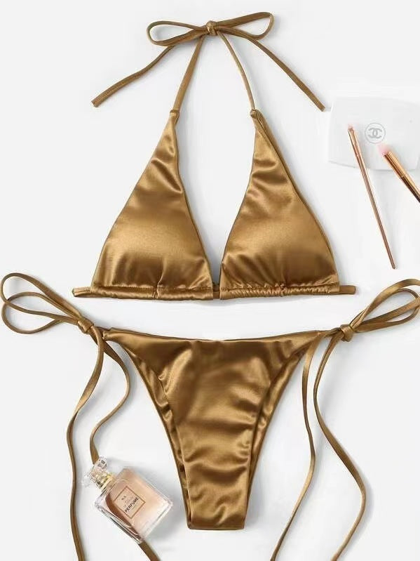 Elegantes Damen Bikini-Set mit Dreieck-Oberteil, verstellbaren Trägern und hohem Schnitt von MODEGEIST