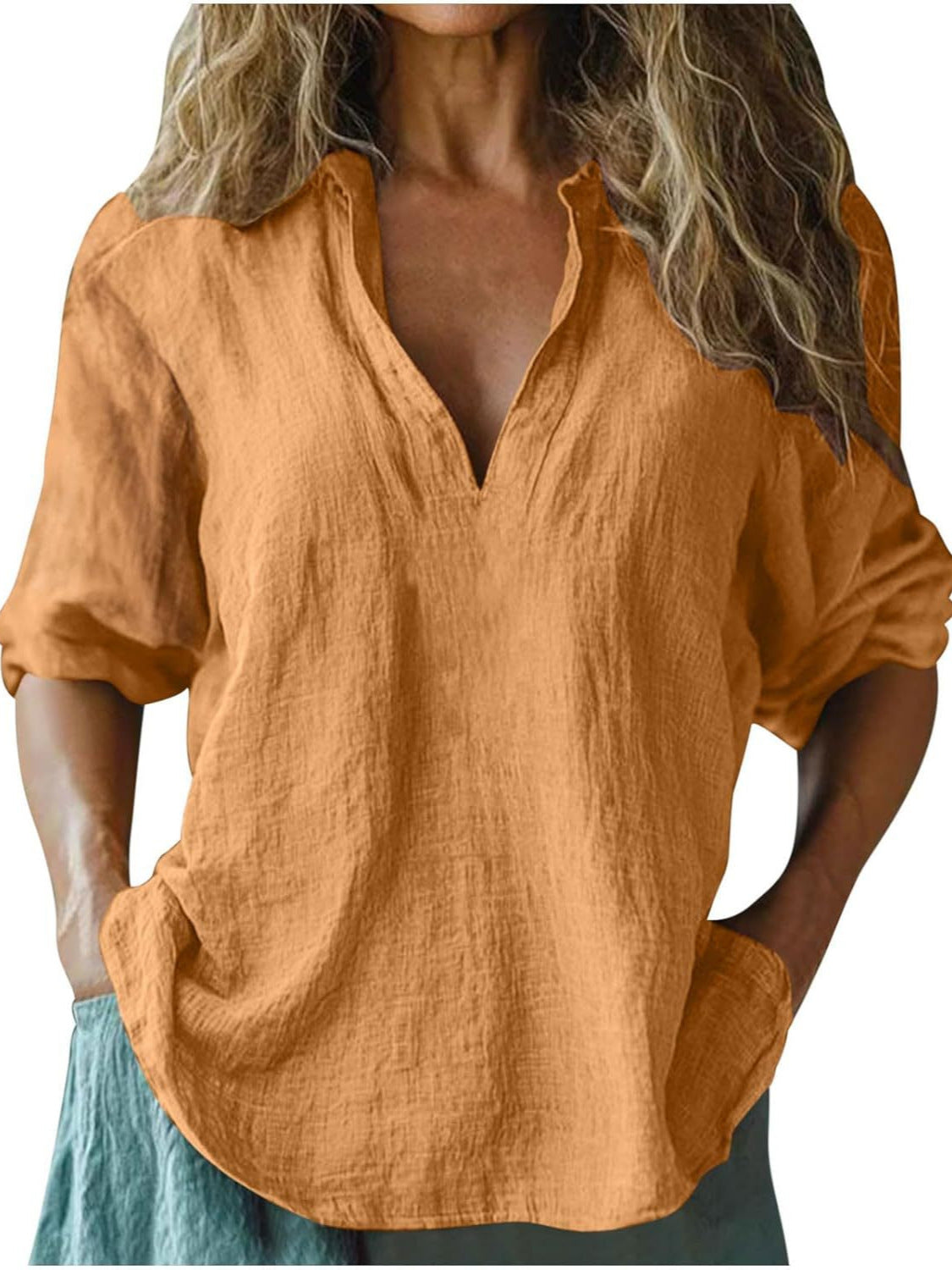 Damen lässige Leinenbluse ModeGeist