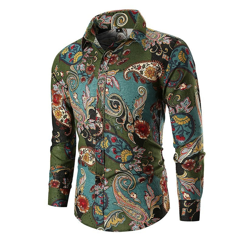 Herren Langarmhemd mit extravaganten Paisleymuster und feiner Baumwollqualität ModeGeist