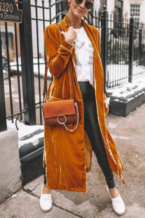ModeGeist | My Way Samt Strickjacke Mantel