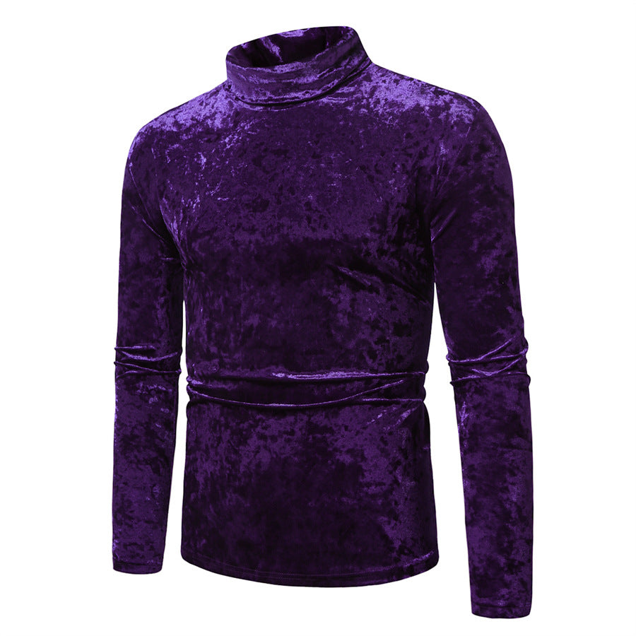 Herren Eleganter Rollkragenpullover aus weichem Samtstoff ModeGeist