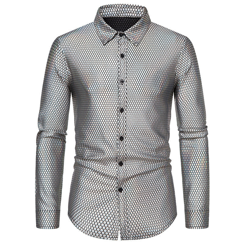 Herren Hemd mit glanzvollem Wabenmuster ModeGeist