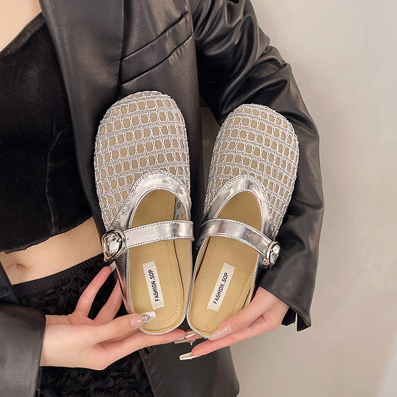 Bequeme Damen-Clogs mit modischem Netz-Design und verstellbarem Riemen von MODEGEIST