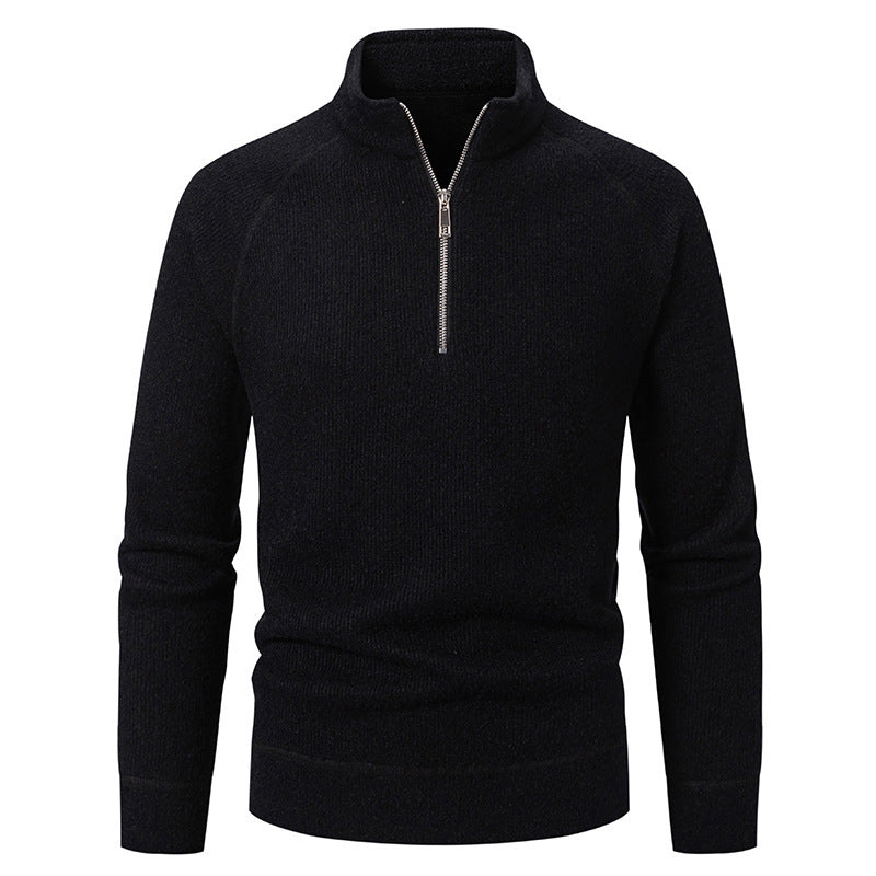 Herren Rollkragenpullover mit modernem Reißverschluss und strukturiertem Design ModeGeist