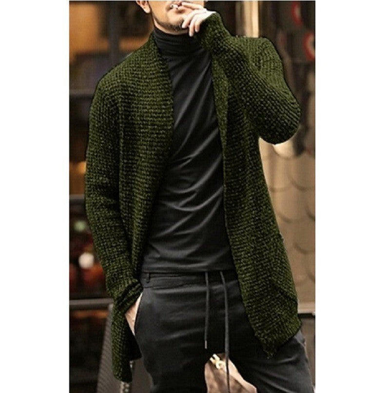 Herren Strickjacke mit offenem Design und strukturiertem Muster ModeGeist