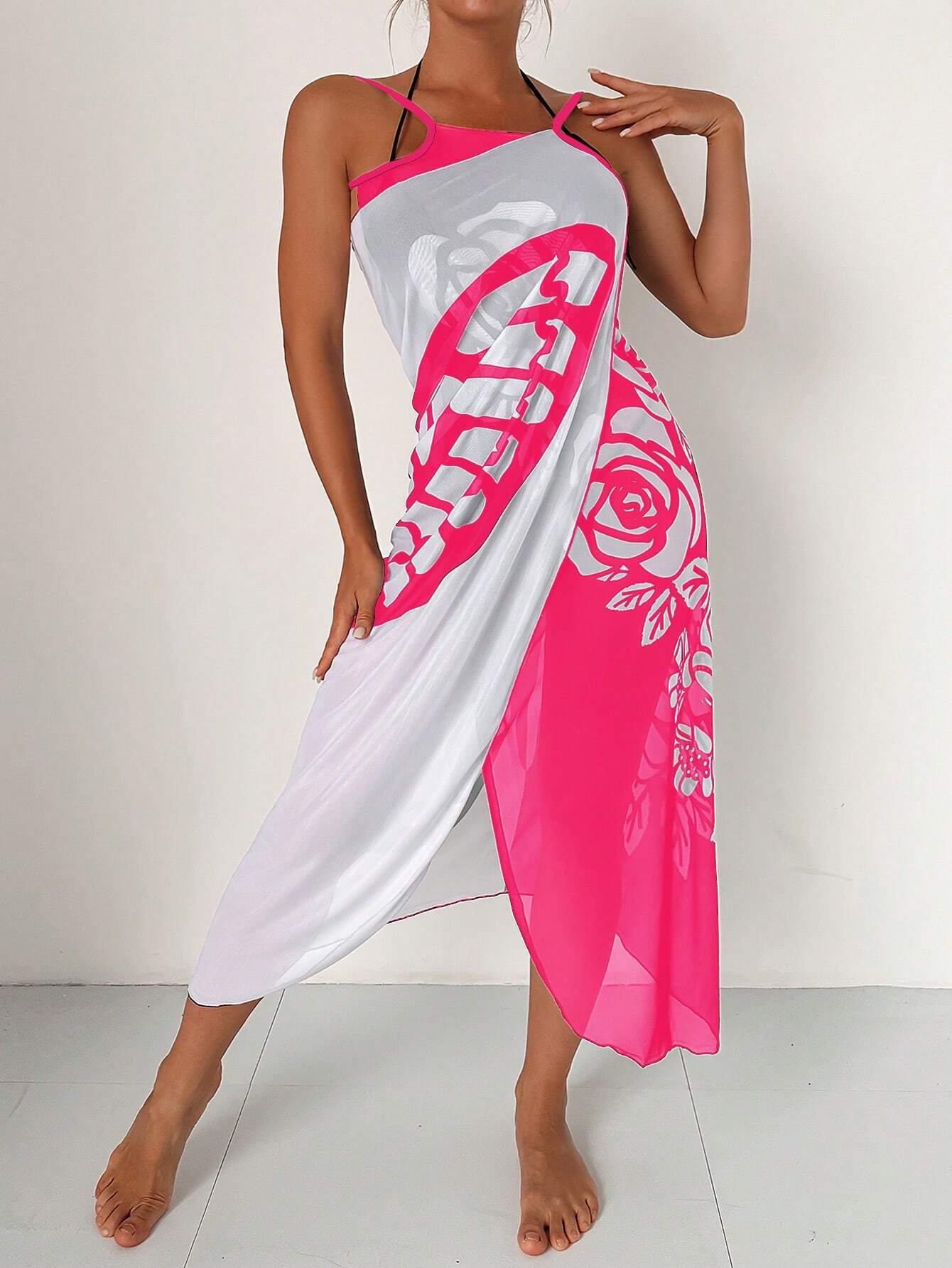 Modisches Damen-Schwimmbadkleid mit Blumenmuster