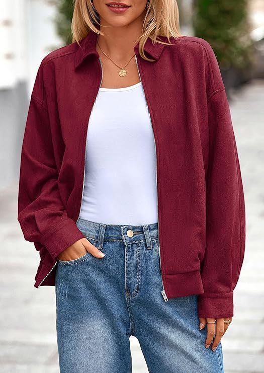 Damen lässige Übergangsjacke mit hohem Kragen und Reißverschluss ModeGeist