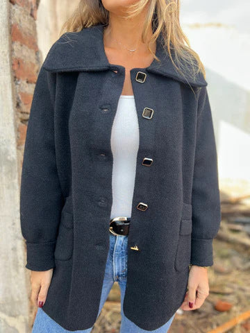 Damen Fleece Jacke mit modernem Kragen ModeGeist