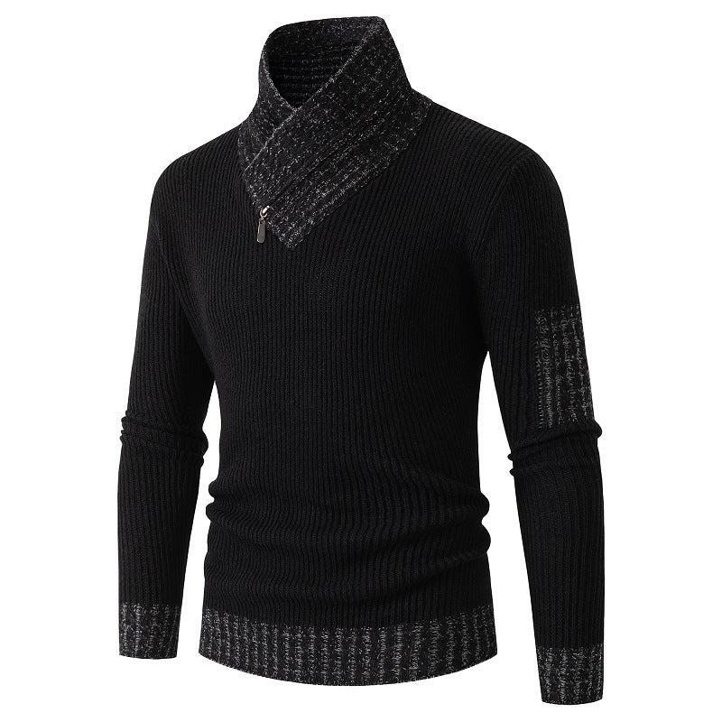 Herren Pullover mit modernem asymmetrischem Kragen und strukturiertem Design ModeGeist