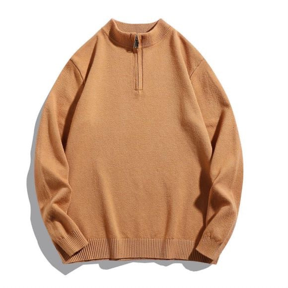 Herren Pullover mit modernem Stehkragen und Reißverschluss ModeGeist