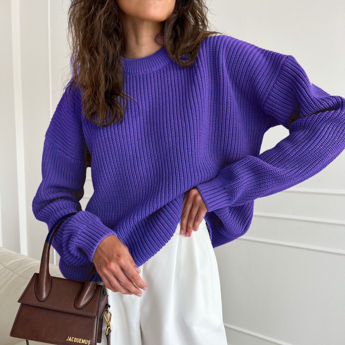 Damen Oversized Strickpullover mit strukturiertem Muster ModeGeist