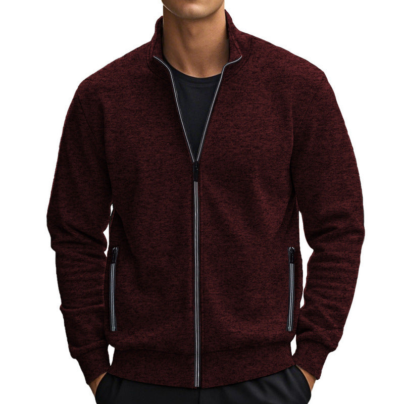 Herren Fleecejacke mit modernem Stehkragen und praktischen Taschen ModeGeist