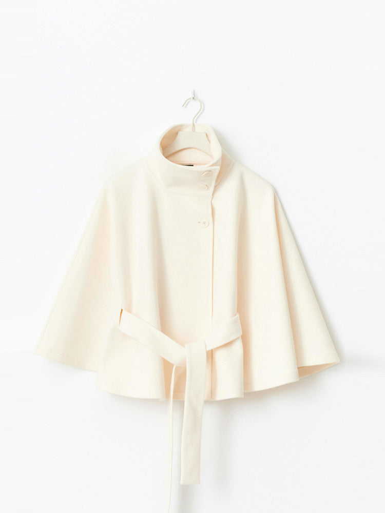 Damen Relaxed Fit Umhangjacke mit Bindegürtel ModeGeist