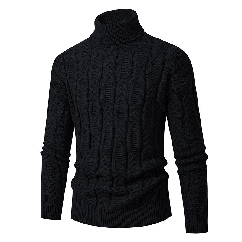 Herren Hochwertiger Rollkragenpullover mit Strukturmuster ModeGeist