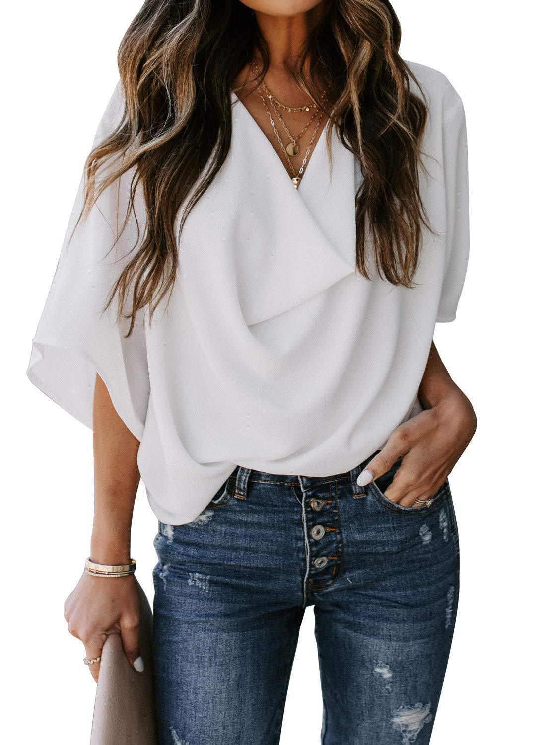 Damen Elegante Wickelbluse mit lässigem Schnitt ModeGeist