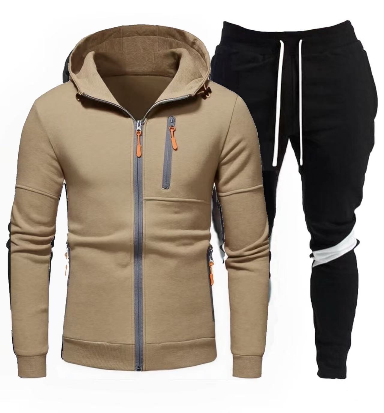 Herren sportliche Kapuzenjacke mit praktischem Reißverschluss und Jogginghose ModeGeist