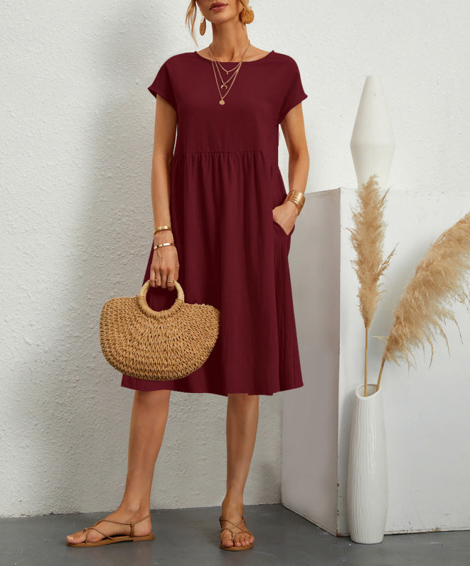 Leichtes Damen-Midikleid aus Baumwolle mit Taschen von MODEGEIST