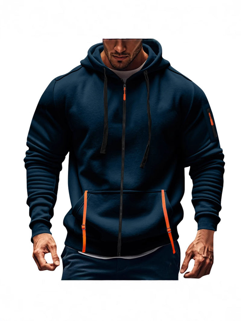 Herren sportliche Kapuzenjacke mit praktischen Reißverschlusstaschen ModeGeist