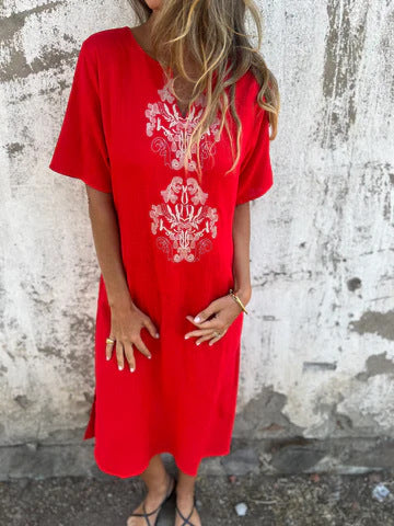 Damen Sommerliches Kleid mit aufwendiger Stickerei ModeGeist