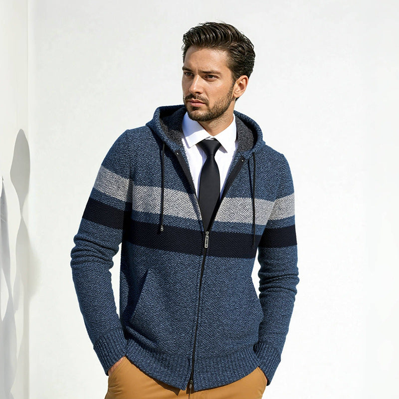 Herren Strickjacke mit Kapuze und modischem Zipper ModeGeist