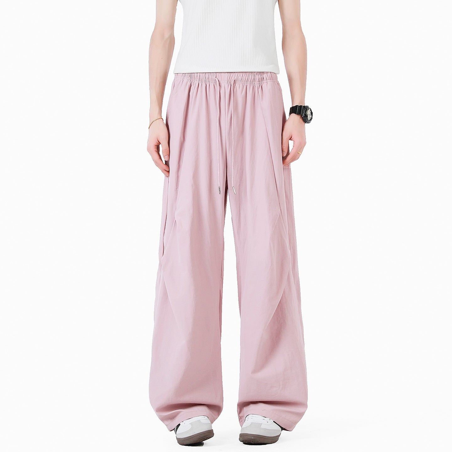 Unisex elegante Freizeithose mit hohem Bund und lockerer Passform ModeGeist
