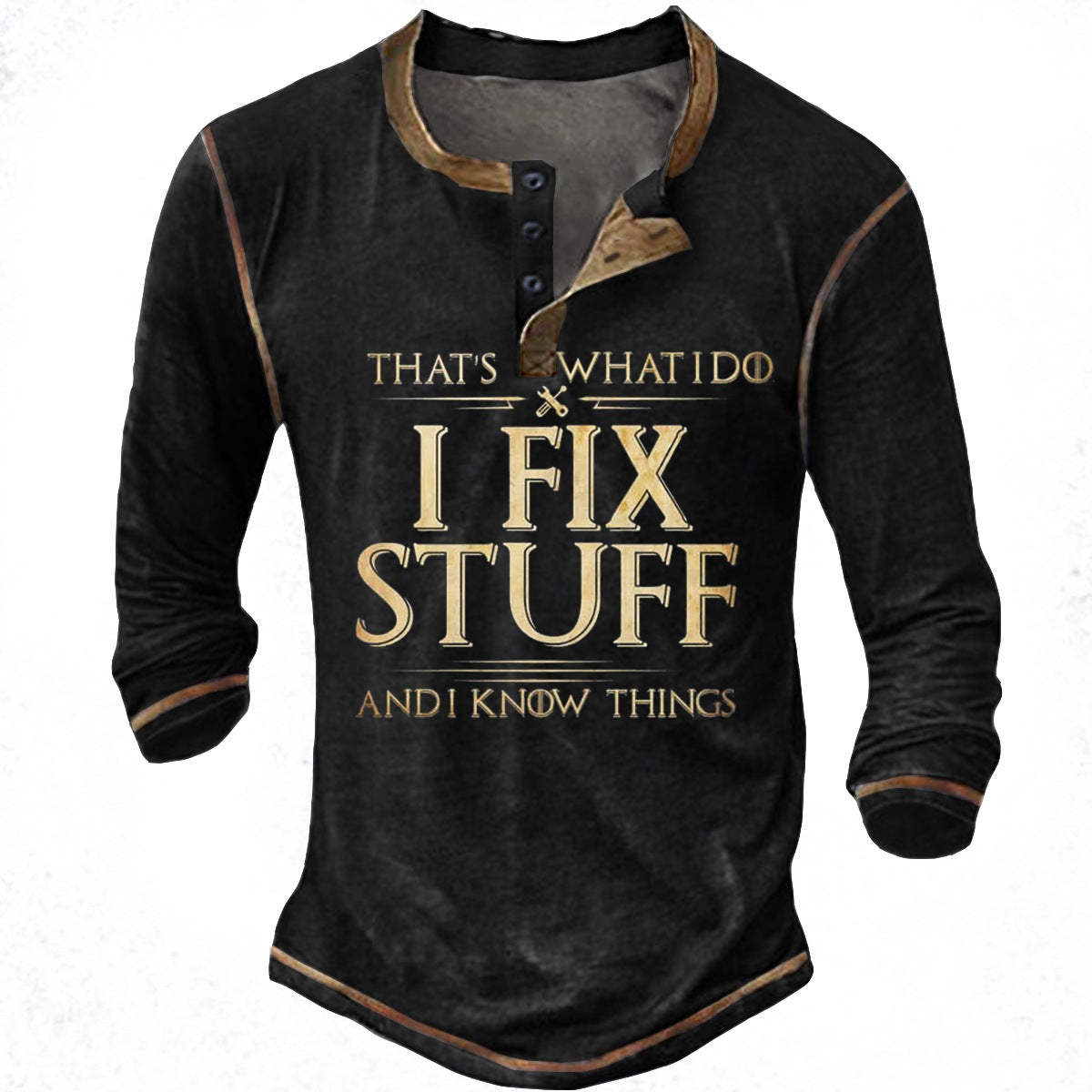 Herren lässiges Langarmshirt mit motivierendem Druck ModeGeist
