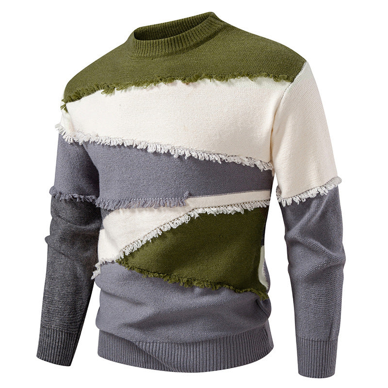 Herren modischer Pullover mit fransigen Details ModeGeist