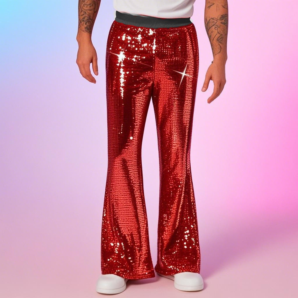 Herren glitzernde Paillettenhose im extravaganten Disco-Stil ModeGeist