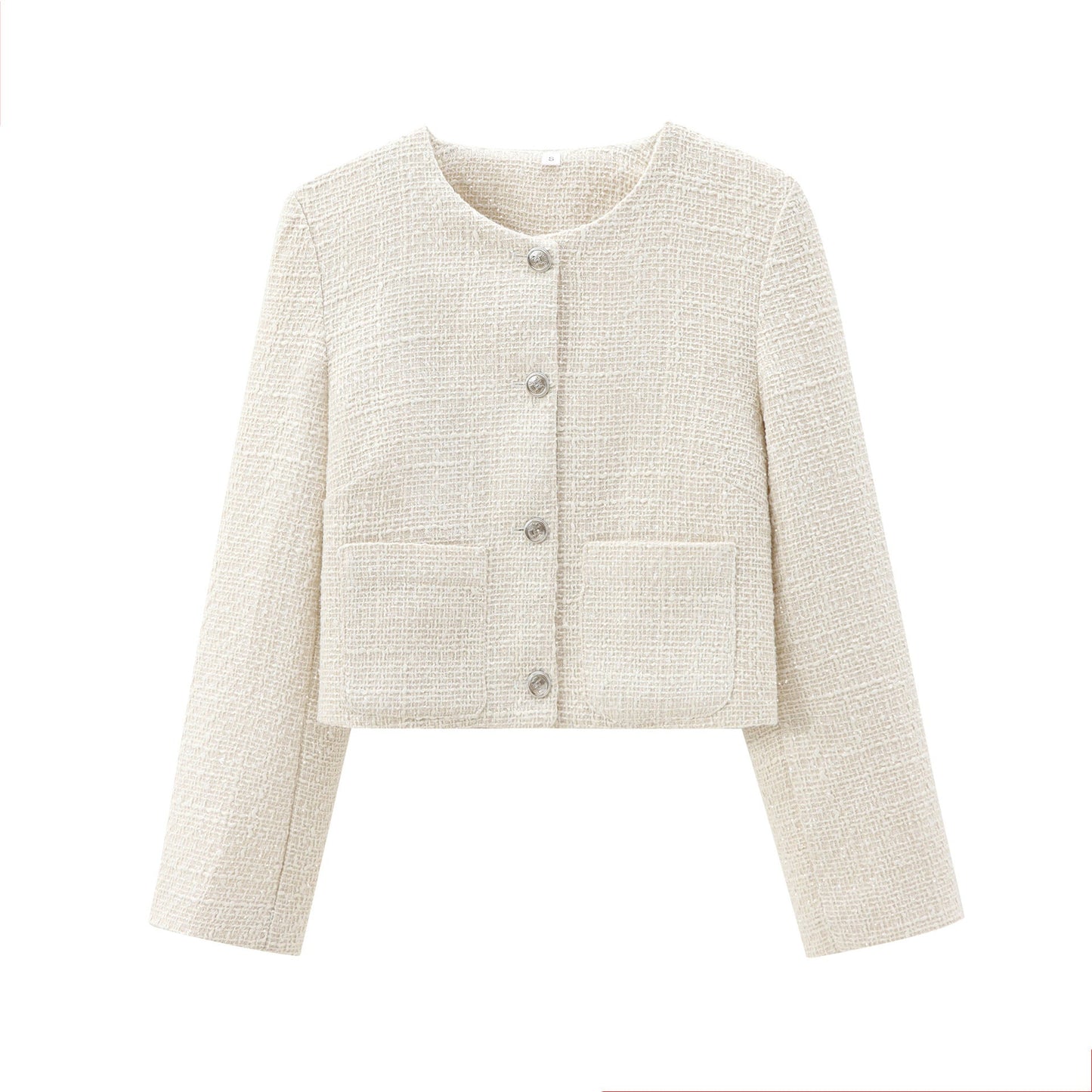 Damen elegante Kurzjacke im strukturierten Tweed-Stil mit praktischen Taschen ModeGeist