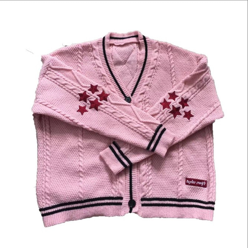Damen Strickjacke mit aufwendigem Sternen-Design ModeGeist