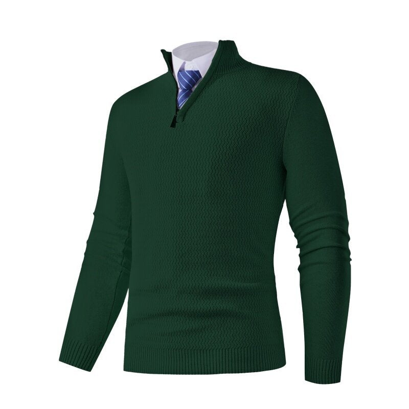 Herren Strickpullover mit modernem Stehkragen und strukturiertem Design ModeGeist