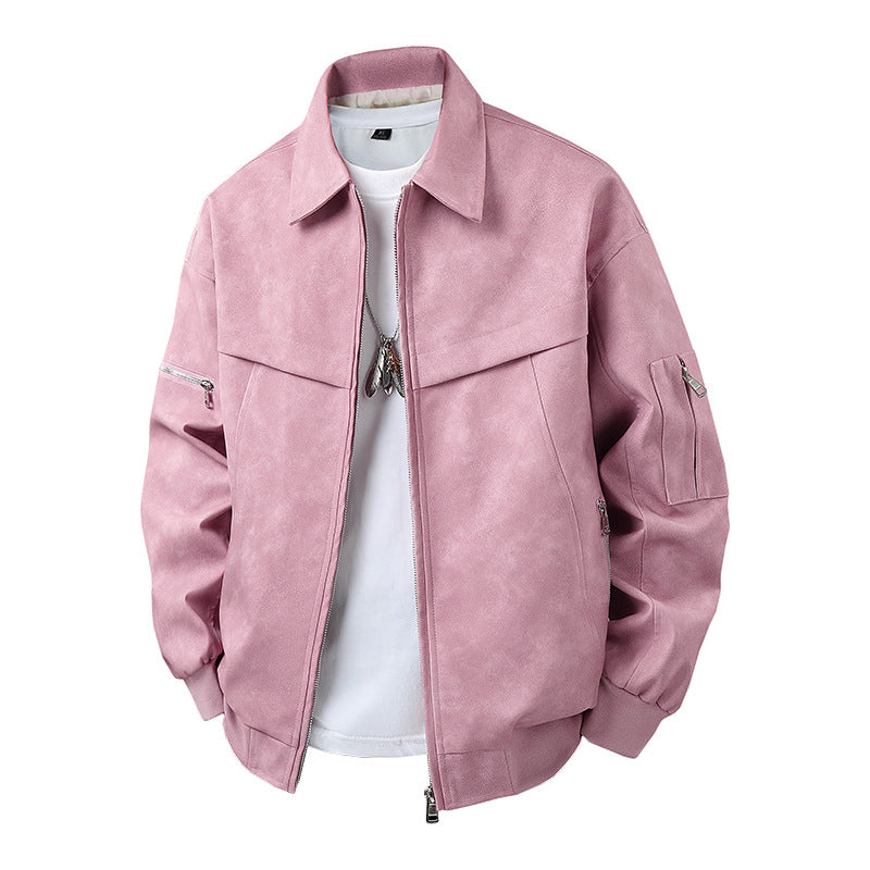 Herren Kunstlederjacke im lässigen Biker-Stil mit praktischen Taschen ModeGeist