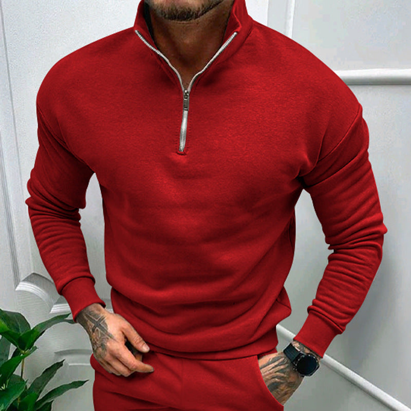 Herren Sweatshirt mit Stehkragen und Reißverschluss ModeGeist