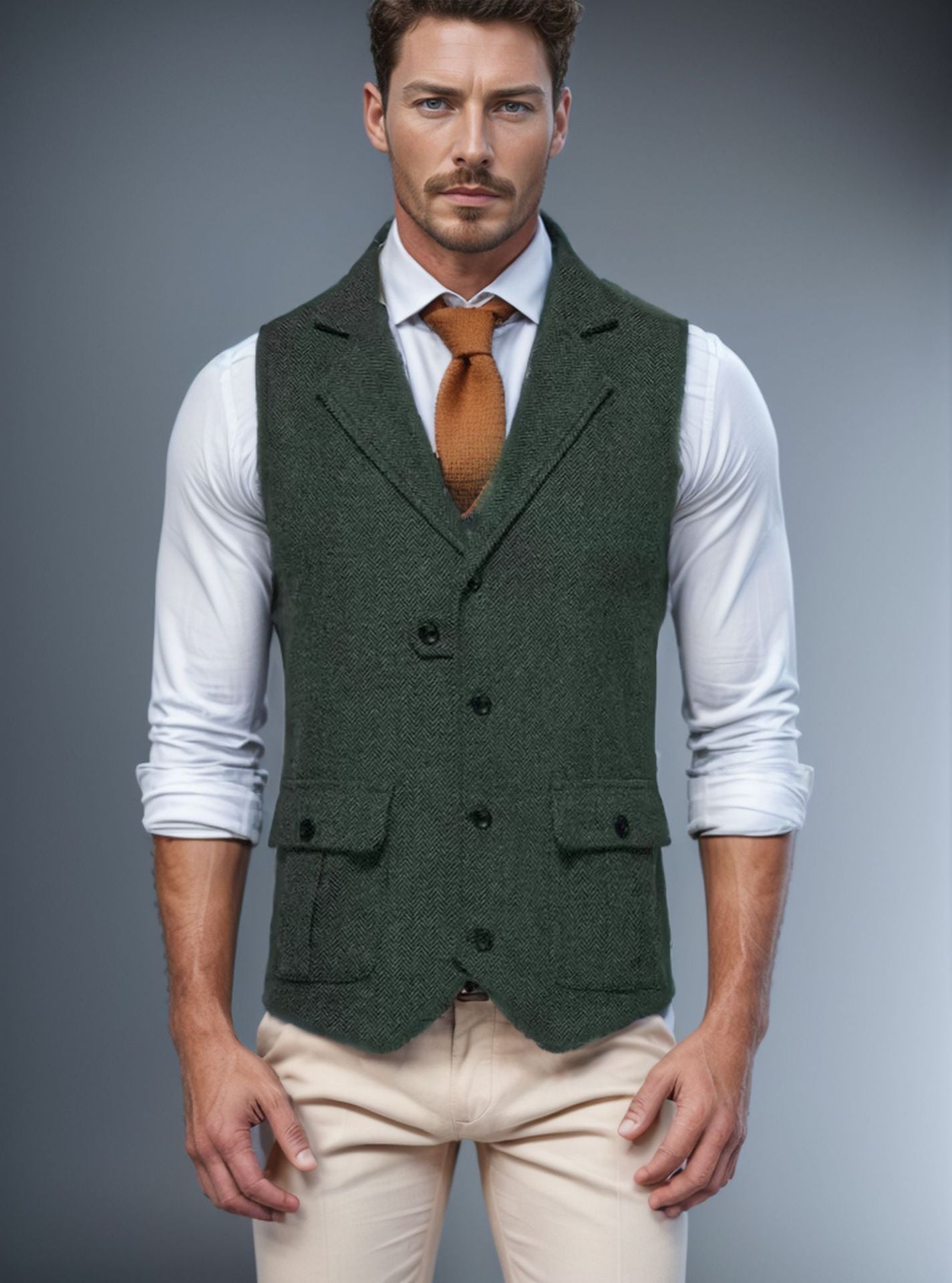 Herren Weste im klassischen Herringbone-Design ModeGeist