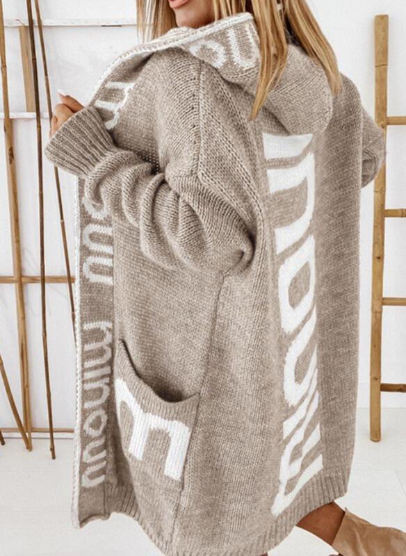 Damen Oversize Strickmantel mit praktischem Taschen-Design ModeGeist