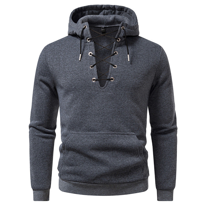 Herren Kapuzenpullover mit modischem Schnürdesign ModeGeist