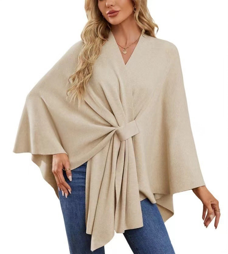 Damen Eleganter Wickelpullover mit asymmetrischem Schnitt ModeGeist