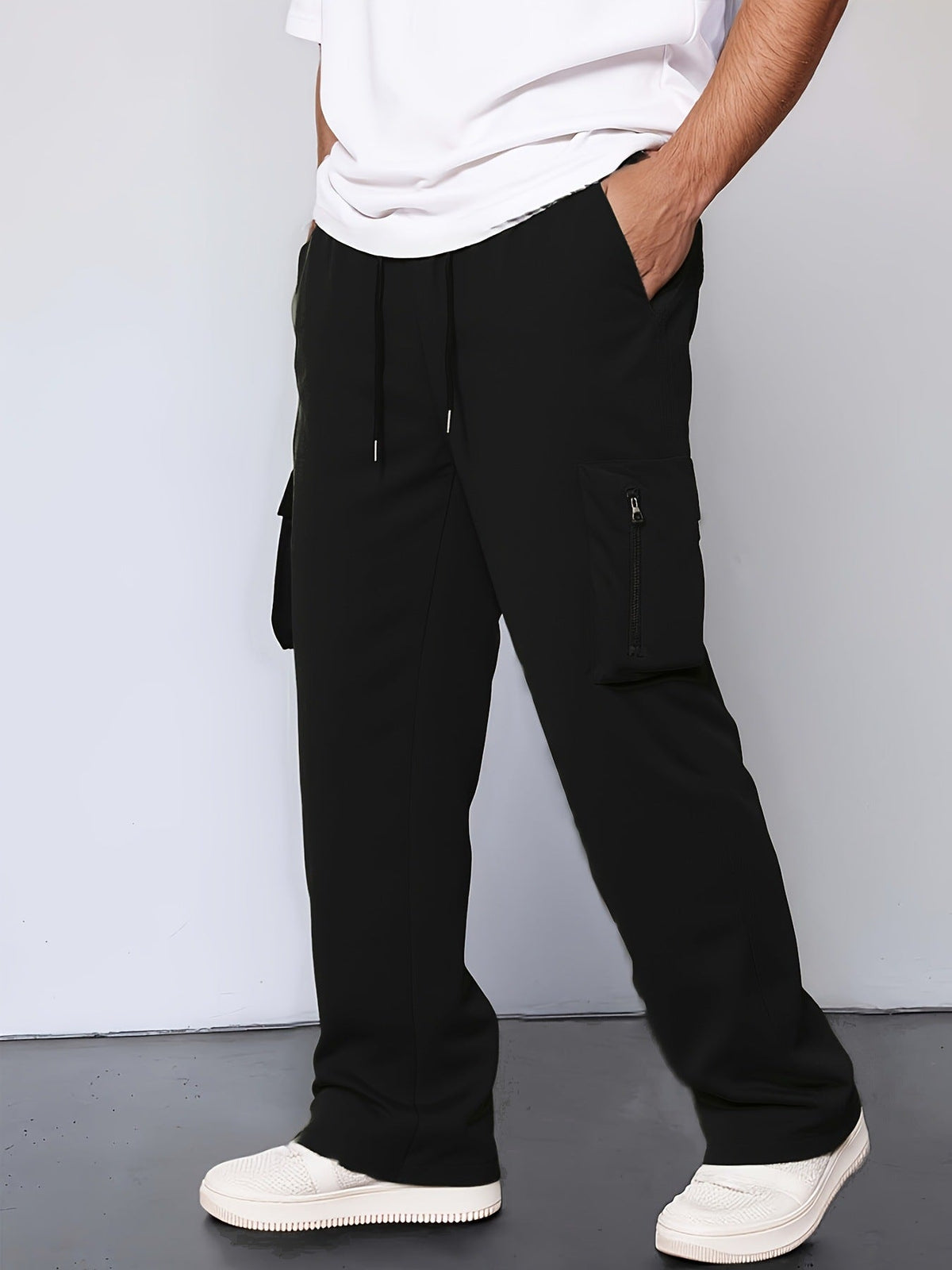 Herren Cargo-Hose mit funktionalen Taschen und verstellbarem Bund Hedi-Mode