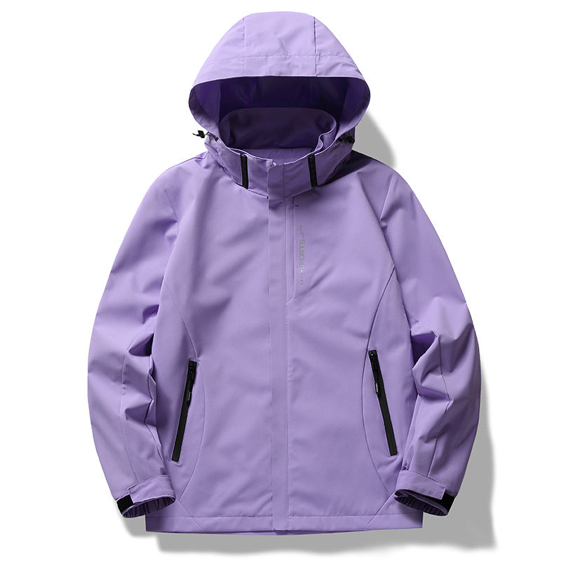 Damen wetterfeste Funktionsjacke mit verstellbarer Kapuze und atmungsaktiven Materialien ModeGeist