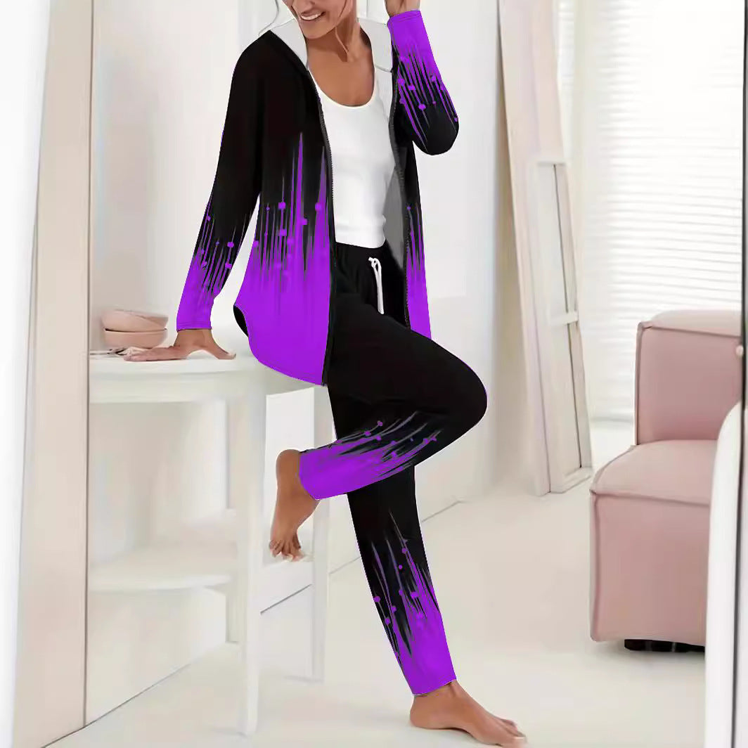 Damen Sportlicher Freizeitanzug mit moderne Farbverlauf-Details ModeGeist